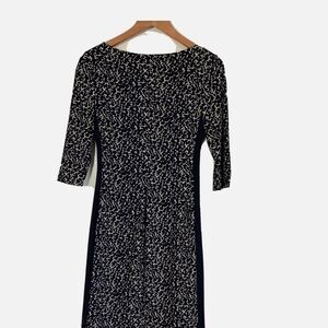 Ralph Lauren Black and Cream Long Sleeve Dress